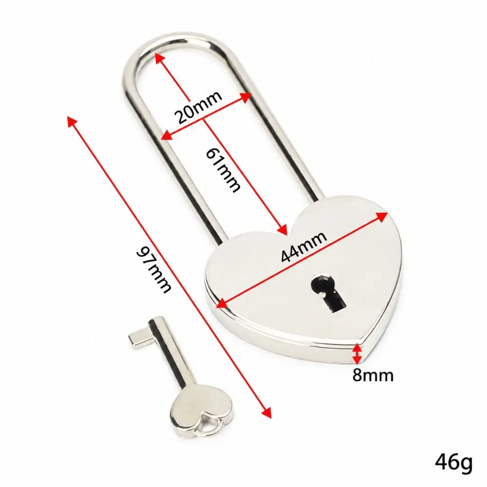 Classic with Key Heart Padlock Antique Style Sentimental Love Lock Set Romantic Metal Padlock Wedding