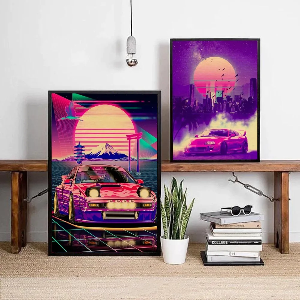 

JDM Car Posters Harajuku Poster DIY Poster Kraft Paper Vintage Poster Wall Art Painting Study Stickers Big Szie Wall Painting