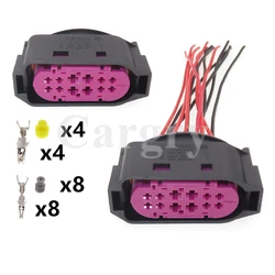 1 Set 12P 1J0 941 165 1J0941165 AC Assembly Automobile Waterproof Socket Car Headlamp Electric Wire Connector For VW Audi Volvo