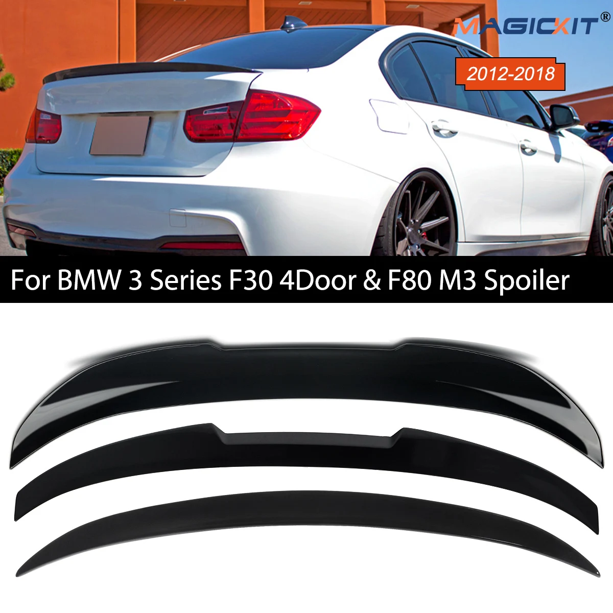 

Задний спойлер на крышу MagicKit, крыло багажника для BMW 3 серии F30, 4-дверный седан M3 F80 2012 2013 2014-2017 320i 328d 330e 340i