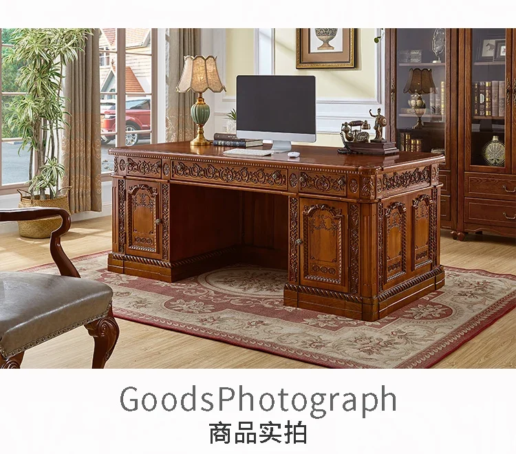

all solid wood desk, tough table, European-style simple large class desk