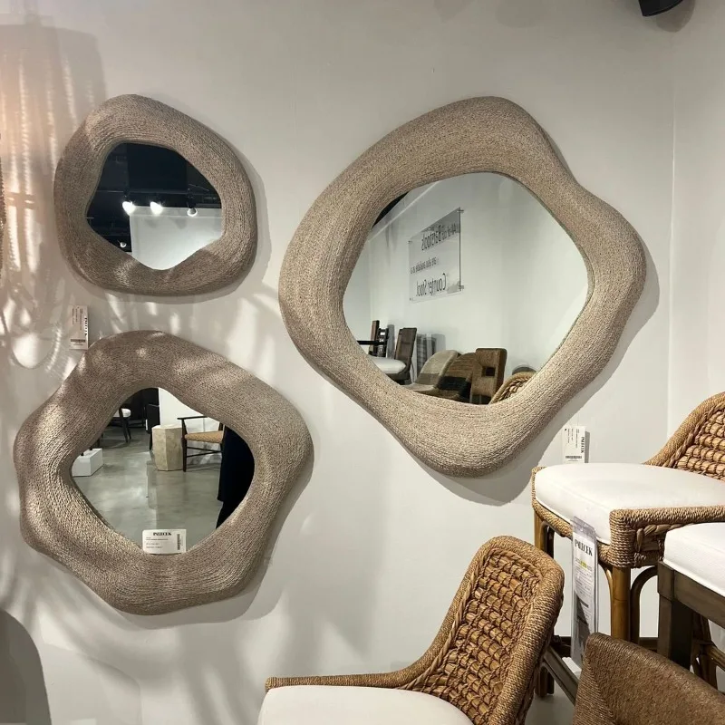 Makeup Funky Mirror Room Decor Modern Aesthetic Design Creative Vintage Cheap Hanging Mirror Luxury Spiegels Home Decoration