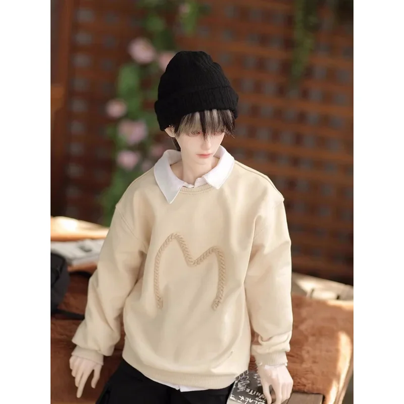 

bjd Doll clothes fit 1/4 1/3 Uncle ID75 size round neck hoodie Letter Long sleeve top Doll accessories