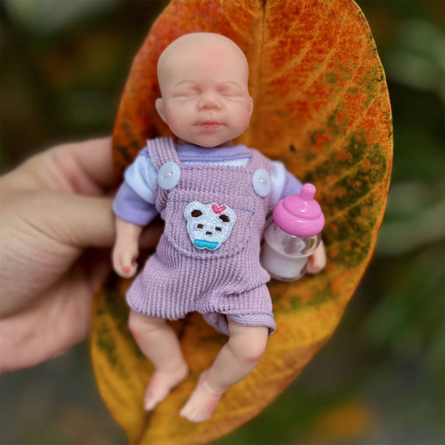 귀여운 6 인치 미니 팜 파스칼 실리콘 Reborn Bebe 소녀 인형 페인트 대머리 수제 유연한 비비 Reborn 인형 아이의 선물