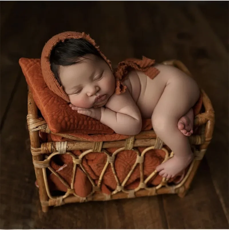 Wooden Baby Crib Newborn Photography Props Bed Sofa Rattan Chair Furniture Bench Fotografia Studio Posing Sofa Accessories