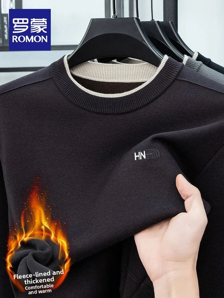 

Rn мужской вязаный свитер круглый Ne Thiened шерстяной повседневный теплый базовый слой модный осенне-зимний модный повседневный свитер Faion Busin