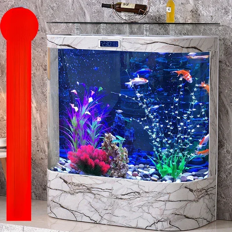 Fish tank creative medium and large household modern floor back bottom filter aquarium landscaping silent constant temperature