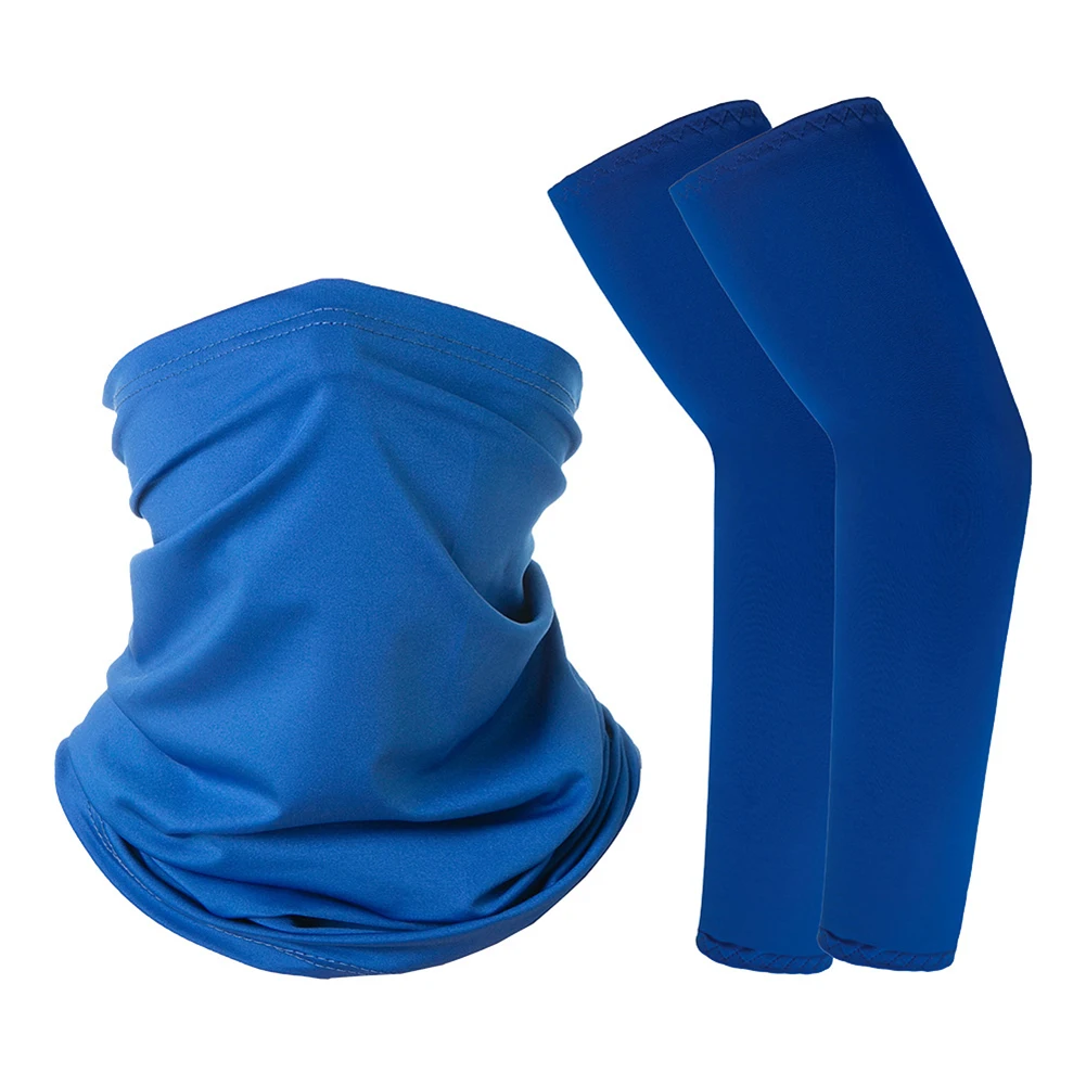 1 Pair Sleeves Set Cycling Scarf Portable Quick-drying Sun Protection 38*12*0.5cm Breathable Comfortable Dust-proof