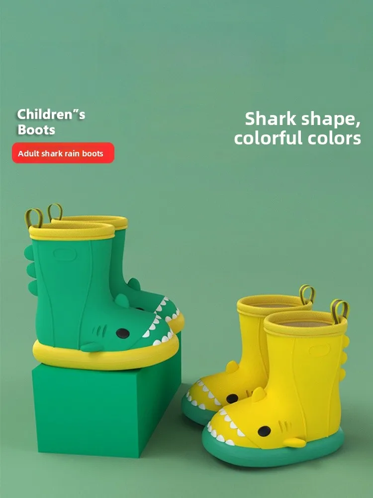 

Adorable ark Adult Mid-Calf Rain Boots Women's Faionable Waterproof Non-Slip Seood Gathering Water oes Sweet Sle