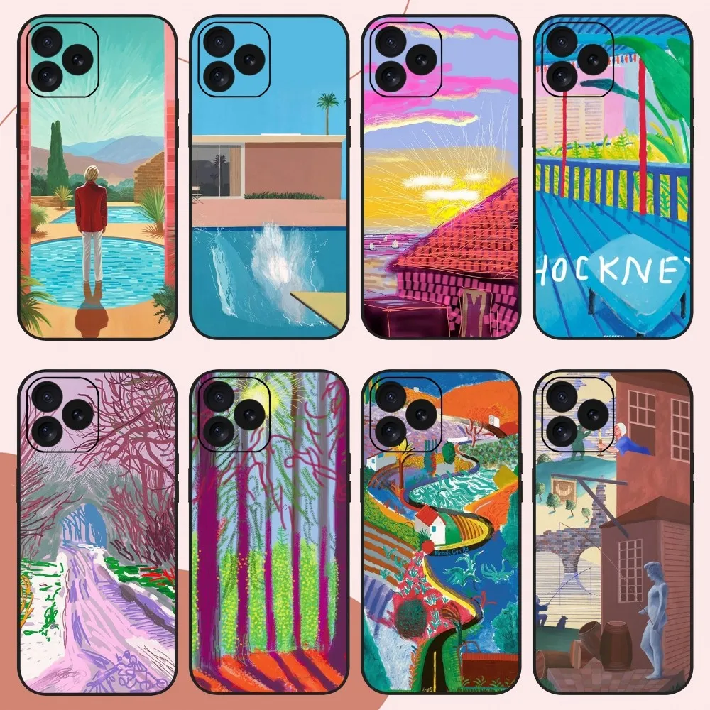 David Hockney Art Phone Case For iPhone 14 15 8 11 12 13 XS Mini X XR PRO MAX Plus Cover