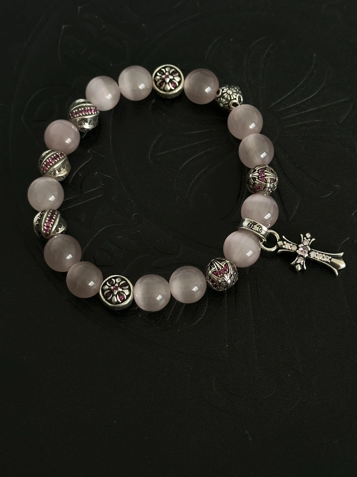 CH retro versatile fashion bracelet personalized S925 sterling silver cross hip-hop men and women the same style