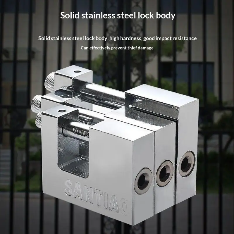 1 Set Anti-Theft Lock Pry Door Dragon Super Large 40/50/60/70/80/90/100mm Stainless Steel Burglar Padlock Security Safety Lock