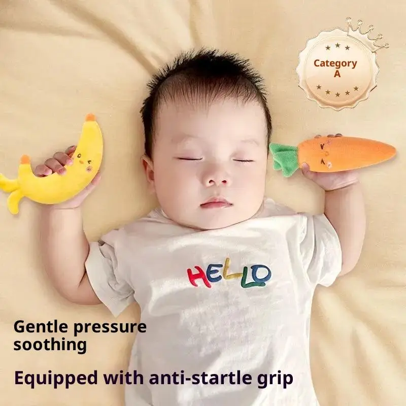1/2PCS Baby Soothing Toy Plush Fruit Doll Infant Anti Startle Sleep Aid Holding Ring Newborn Comfort Toy-TOY