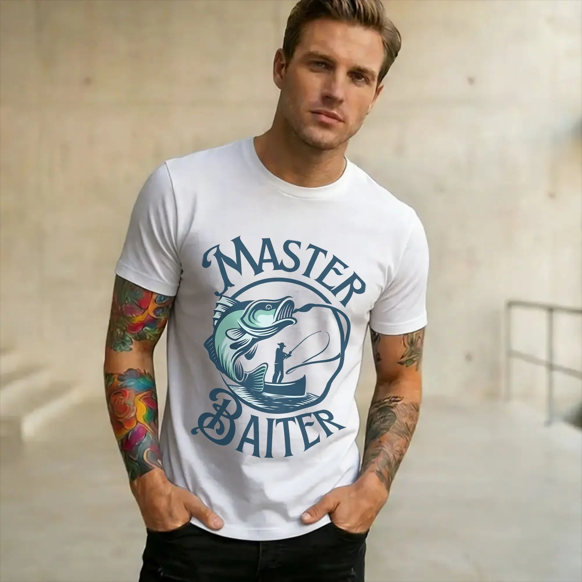 Master Baiter Funny Fishing  New Arrival T Shirt Men Women  100% Cotton  Tee Shirt Clothing