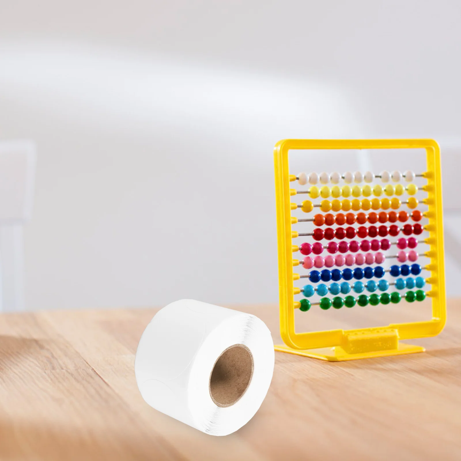 1 Rolle rundes Thermo-Etikettenpapier, bedruckbare leere Etikettenaufkleber für Thermodrucker, selbstklebend, wasserfest, kratzfest