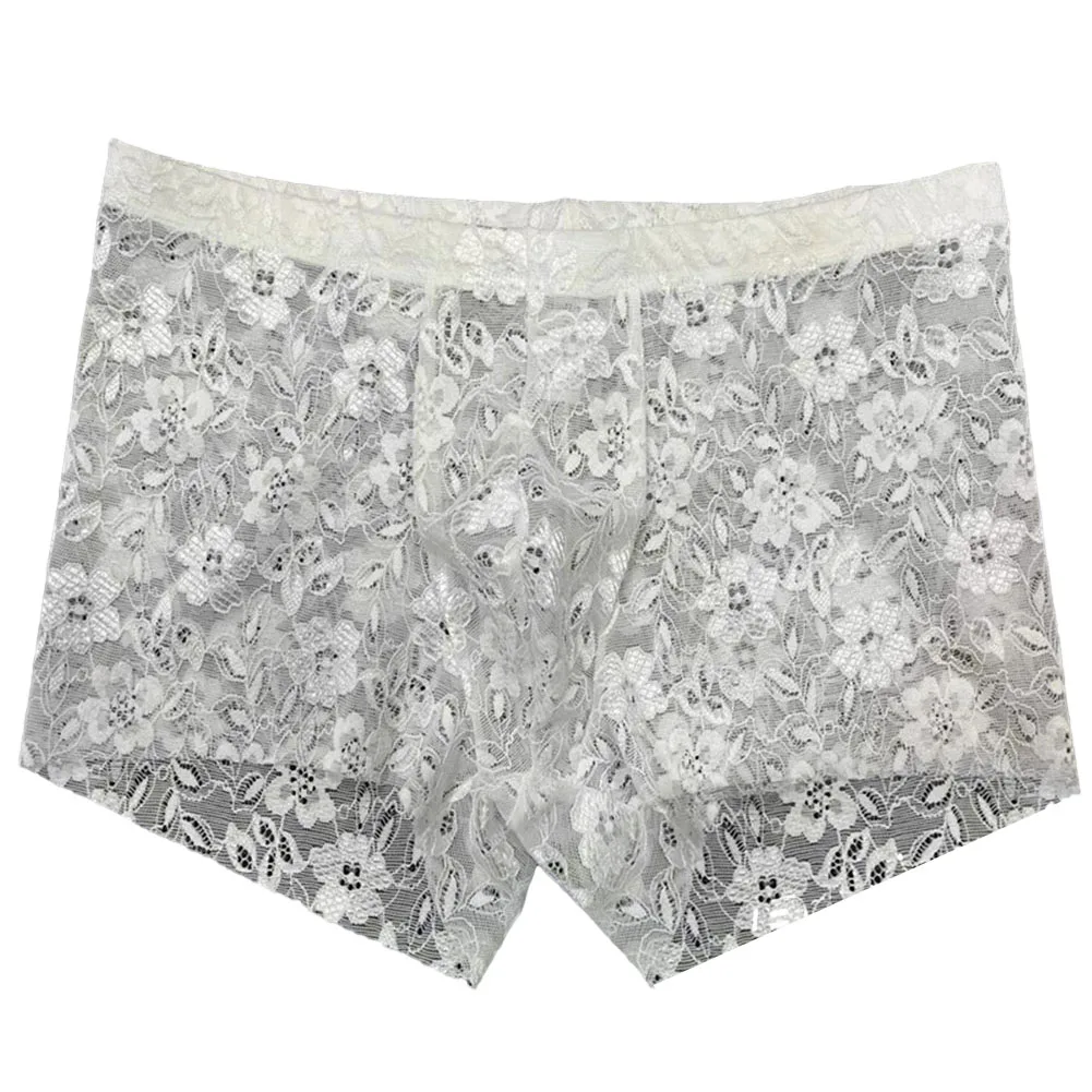 Men's Lace Pouch Bulge Mid-Waist Panties
