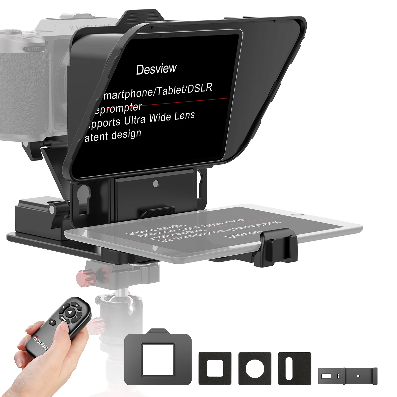 Teleprompter Desview P8 para Câmera de Smartphone, DSLR, Webcam e Tablet de até 11 polegadas, Design Dobrável para Gravação de Vídeo e Transmissão ao Vivo