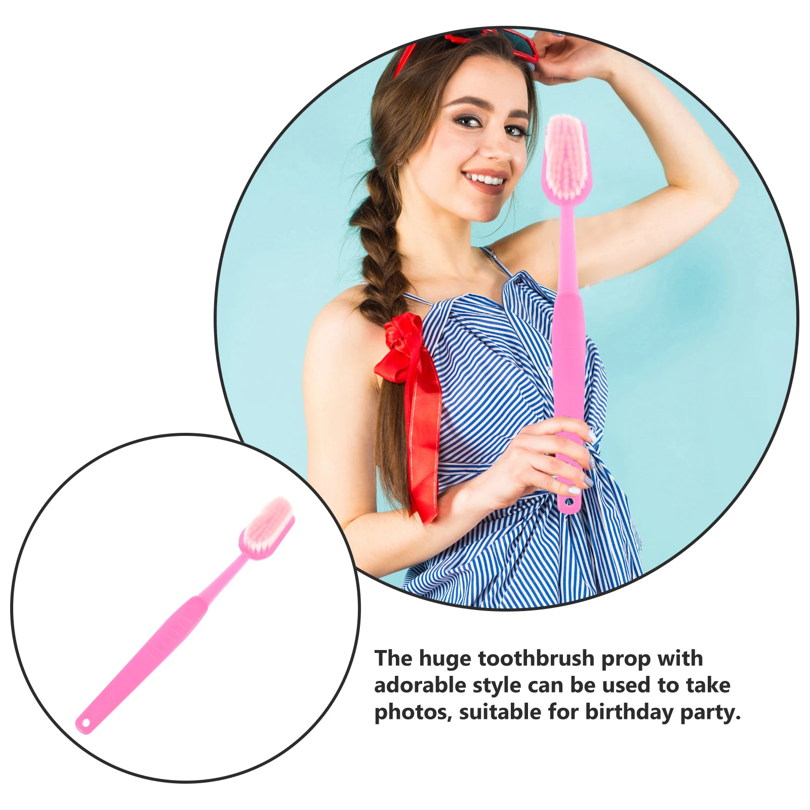 

Giant Toothbrush Prop Large Toothbrushes Big Brush Oversized Toothbrush Party Decor Prop Photo Picture Flocking Hard Firm Adult