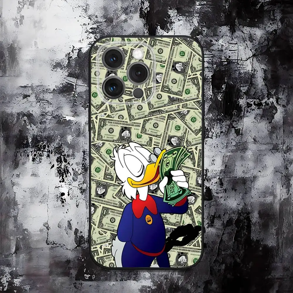 حافظة هاتف M-Monopoly Cash لهاتف iPhone 16,15,14,13,12,11,Pro,Max,Plus,X,XS,SE,E,Mini,Soft Silicone Black Case