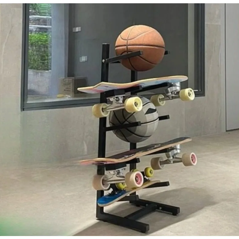 

Стойка для хранения спортивного инвентаря: интегрированный дизайн для баскетбола, футбола и других видов спорта, экономия места, прочный органайзер.