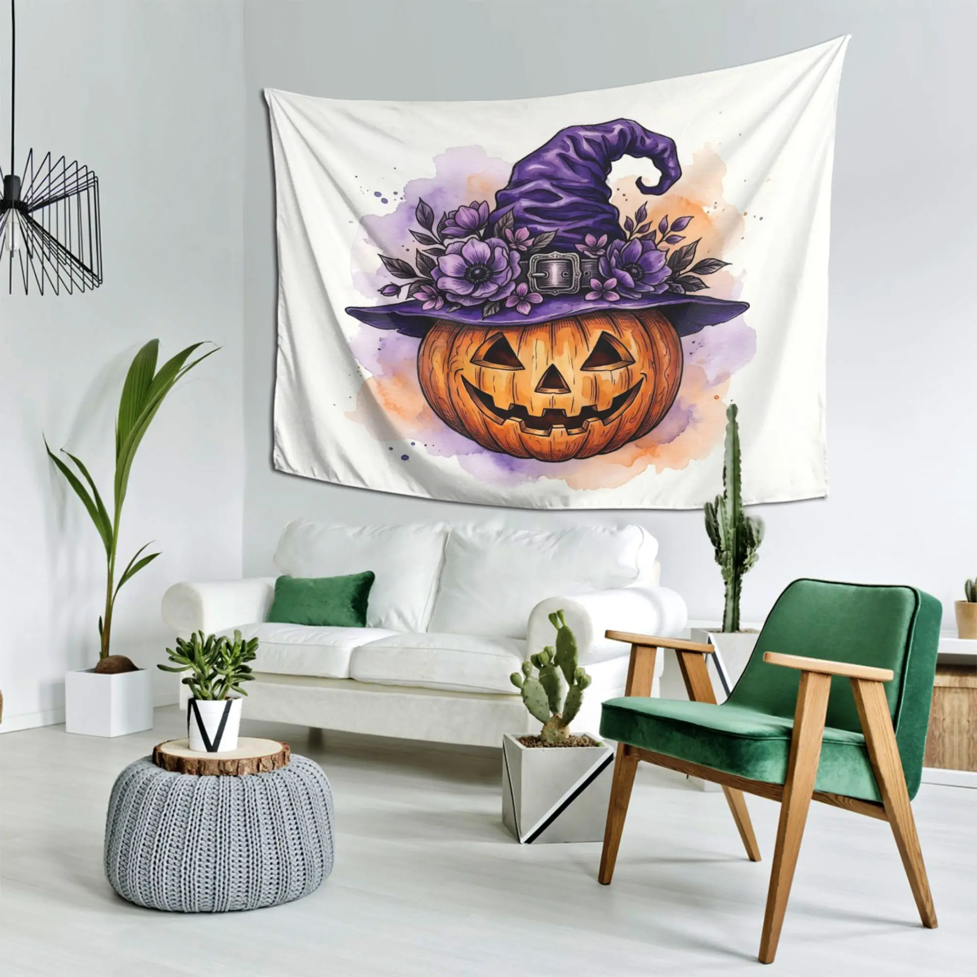 Halloween Series Tapestry, Exquisite Print Practical Wall Decor, Thoughtful Gift for Back to School Halloween Thanksgiving Chris