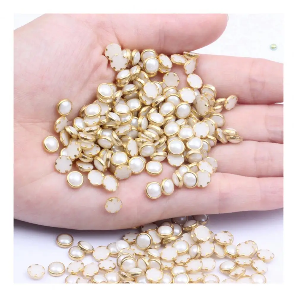 Flat Bottom Nail Art Jewelry Nail Art Embellishments Metal Rhinestone Nail Beads 100pcs Handcraft Half Round Diy Beauty for Nail