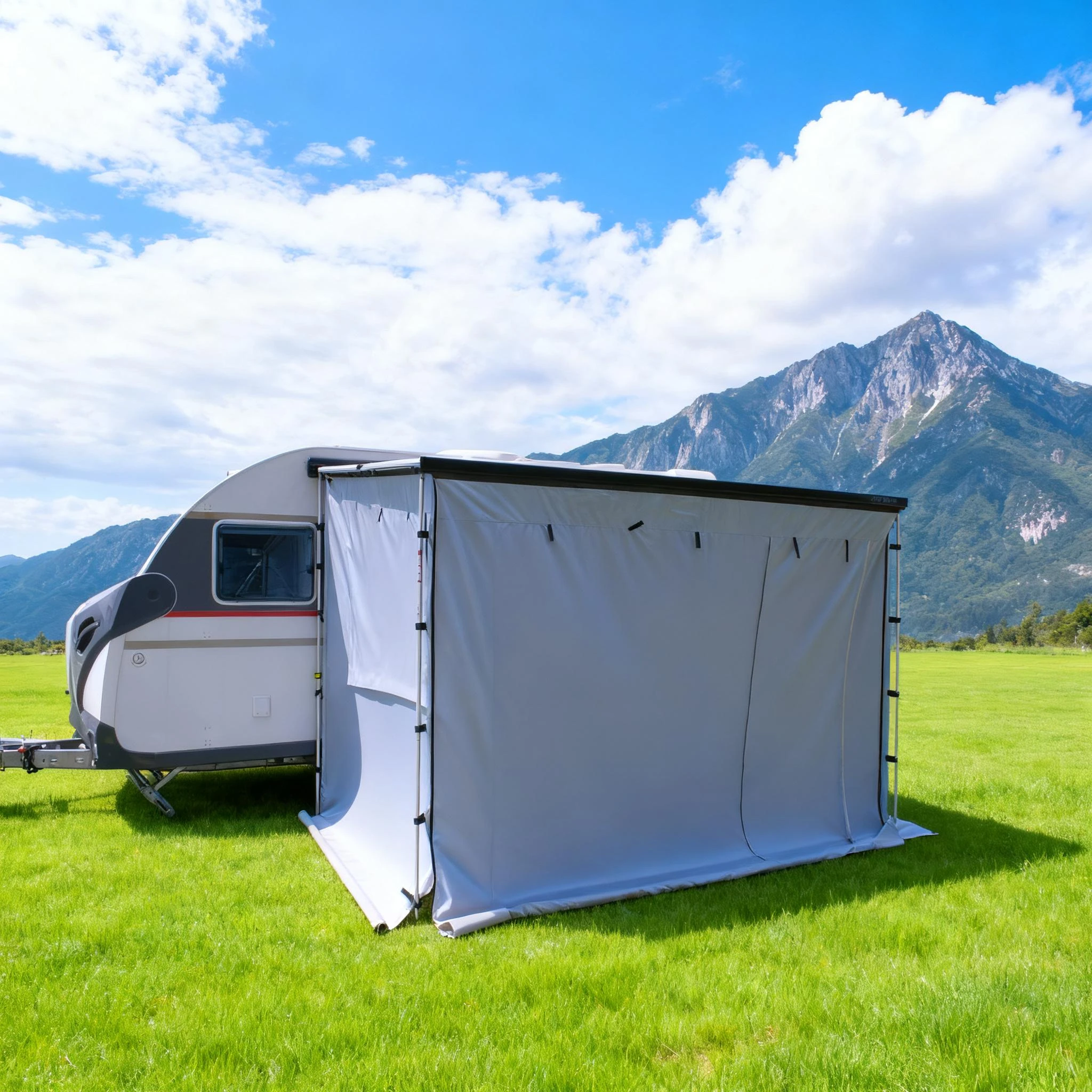 New Arrival MO2 Portable Waterproof 500D Polyester Fabric Shade Screen Room For Cassette Awning With Anti-flap Kit