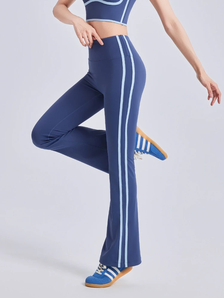 المرأة موضة اليوغا طماق جرس القاع بانت رفع اللياقة البدنية في الهواء الطلق عادية عالية الخصر الرياضة متوهج السراويل النساء الملابس #5