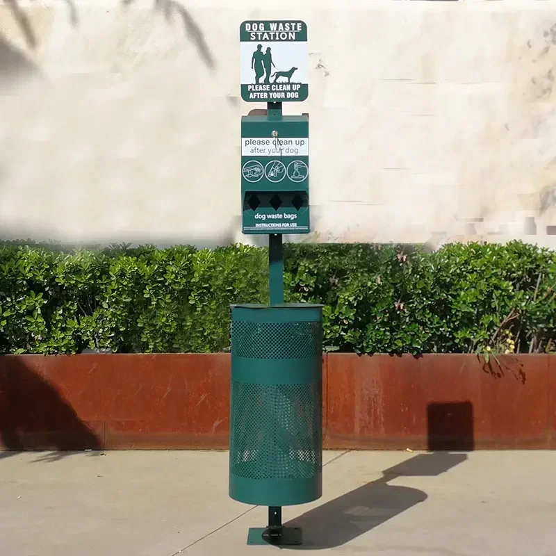 Sell like hot cakes Trending Irregular Shape Standing Double Outdoor Dog Waste Bin Shit Pet Stations