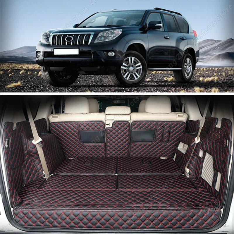 Cargo Liner Boot Carpet For Toyota Land Cruiser Prado 150  7 Seats 2010-2018 Full Surrounded Durable Leather Fission Floor Mats