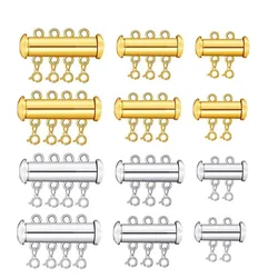 Fechaduras de Tubo Redondo com Fecho Anel Primavera, Conector Cadeia Multi-Row, Pulseira DIY Fazer Jóias, Acessórios Colar, 2Pcs