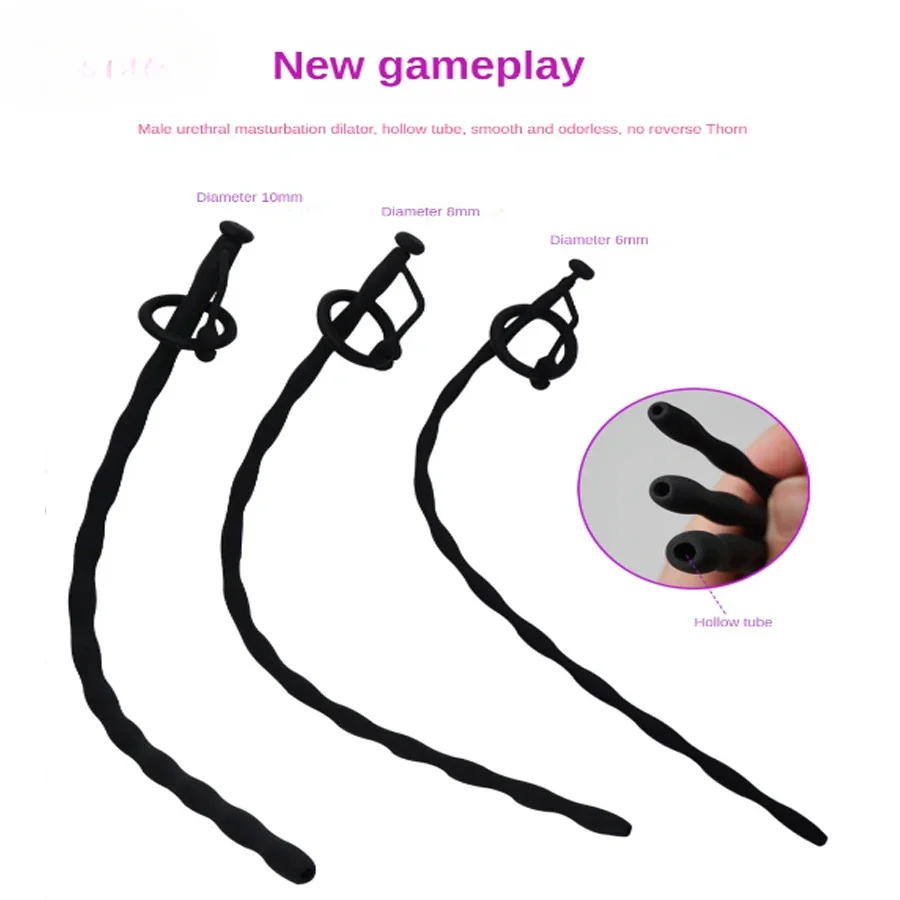 Urethral Cather Silicone Hollow Urethral Catheter Dilator Horse Eye Irritation Adult Sex Toy For Men Gay Penis Plug Insertion