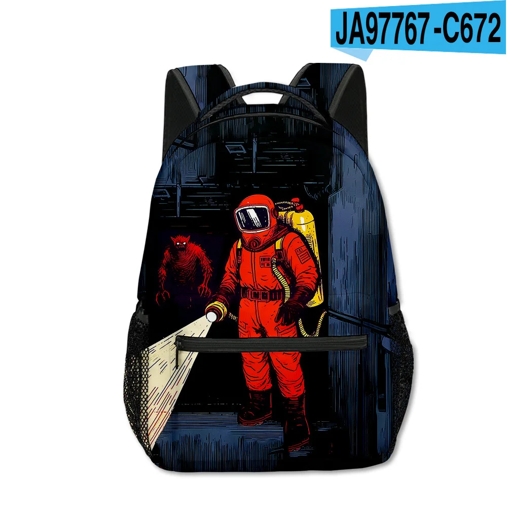 Classic Popular Lethal Company student Bookbag Notebook Backpacks 3D Print Oxford Waterproof Boys/Girls Travel Backpacks