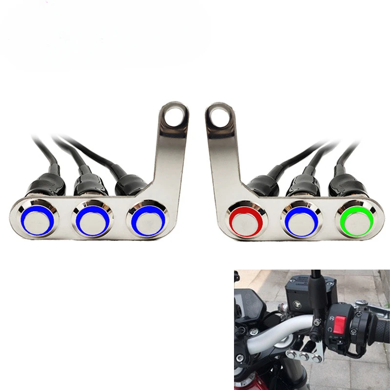 Motorcycle Switch Handlebar Adjustable Mount Waterproof Switches ON-OFF Buttons For Headlight Horn Turn Signle LED 