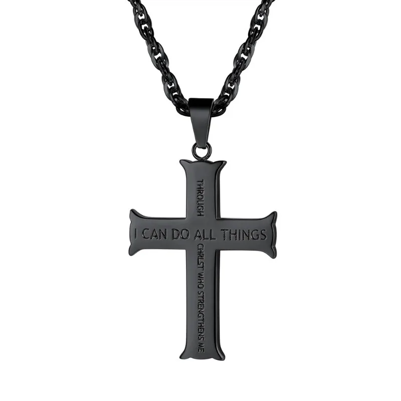 

Stainless Steel Christian Cross Pendent Necklace for Men Women Lucky Charm Amulet Accessaries Hot Sale Birthday Party Gifts