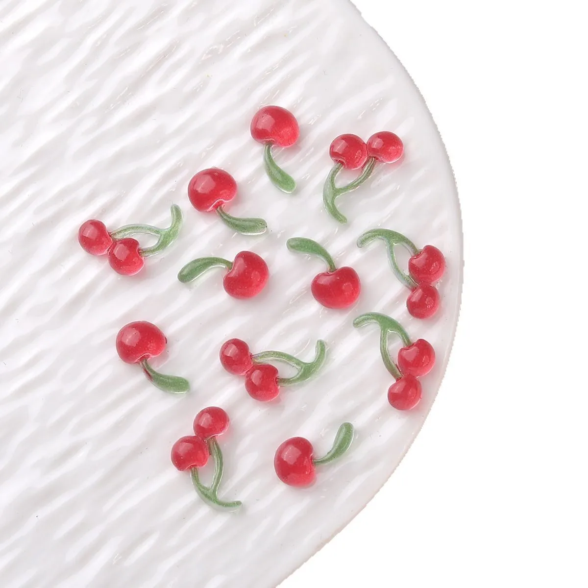 صغيرة الكرز الأحمر الراتنج مانيكير كابوشون 40 قطعة الراتنج فلاتباك DIY بها بنفسك صنع المجوهرات بالجملة سجل القصاصات ملحقات للتزيين #3