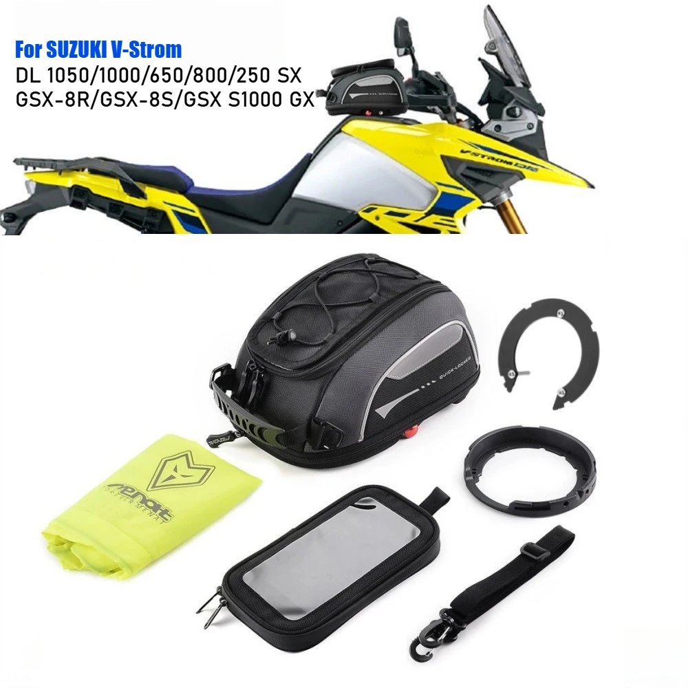 For SUZUKI V-Strom 1050 1000 650 800 DE SE DL1050 DL1000 DL650 XT 250SX GSX-8S GSXS8R Motorcycle Tank Bag Quick Lock Top Case