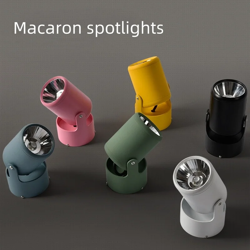 Dimmable Macaroon 180°Rotation Surface Mounted LED Downlight 7W10W15W20W24W COB Ceiling Lamp AC85~265V Spotlight Indoor Lighting