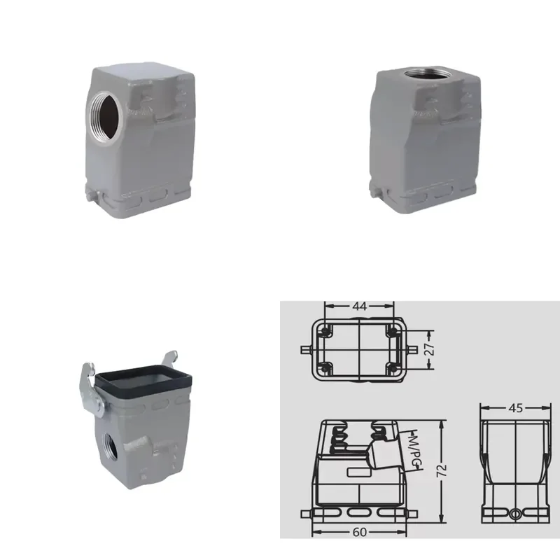 for H6B-SOH-2B H6B-TOH-2B H6B-CTTH-1L IP65 Male Female Heavy Duty Industrial Rectangular Connector Cast Aluminum