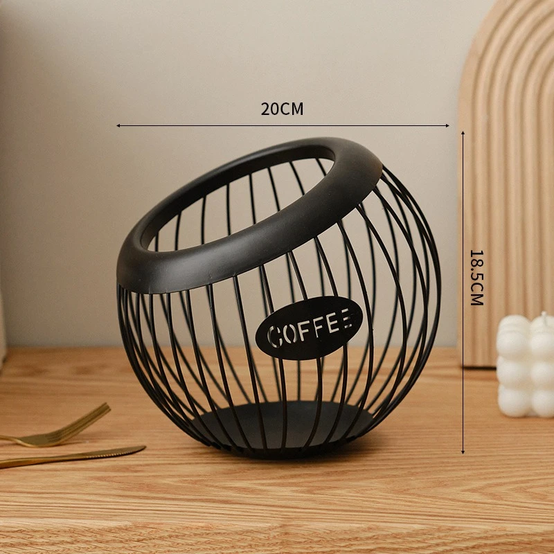 Creative Iron Fruit Basket, Coffee Capsule Storage Basket, Desktop Decorative Tea Table Snack Candy Storage Frame, Home Decor