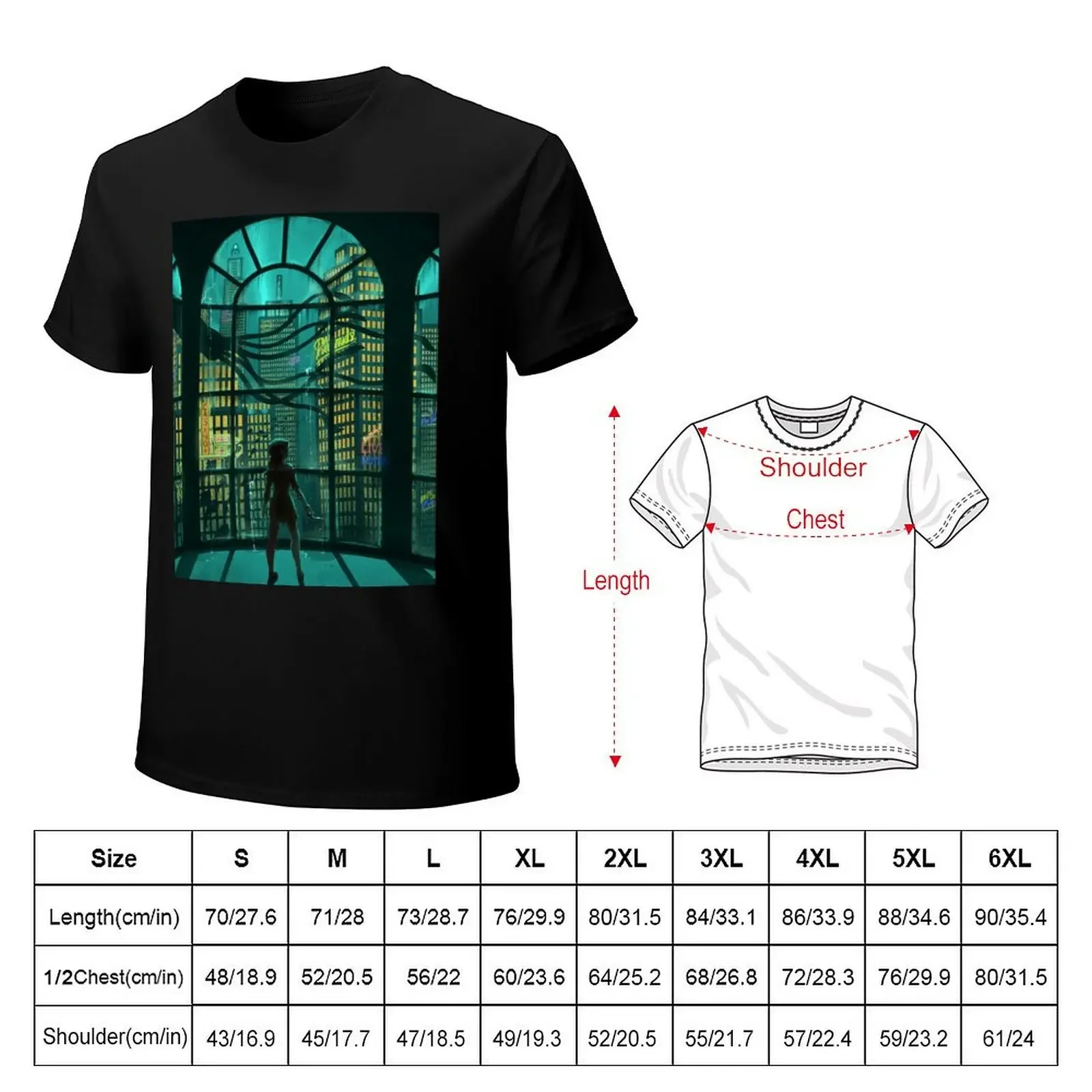 View of Rapture T-Shirt graphic t shirt vintage blue archive T-shirts for men cotton