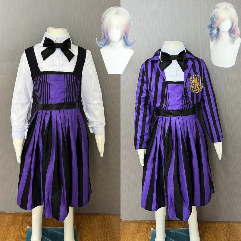 

Season 2 Enid Sinclair Cosplay Costumes Wig Sets for Suit School Uniform Halloween Cosplay Costume