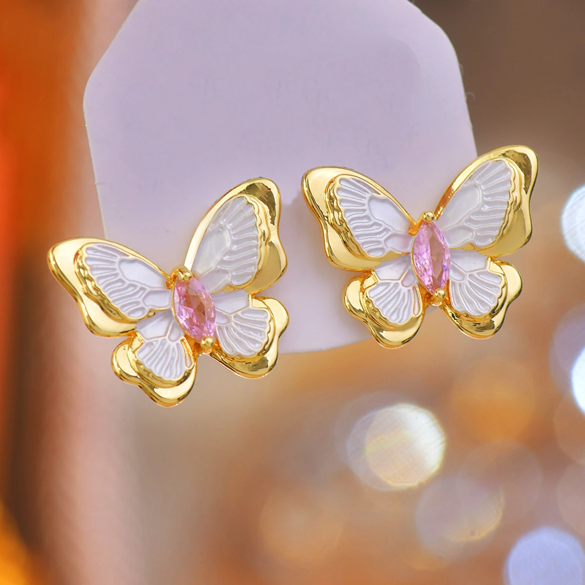 

New Butterfly Zircon Earrings For Women Korean Jewelry Literary Style Earrings Net Red Temperament Simple Fashion Earring