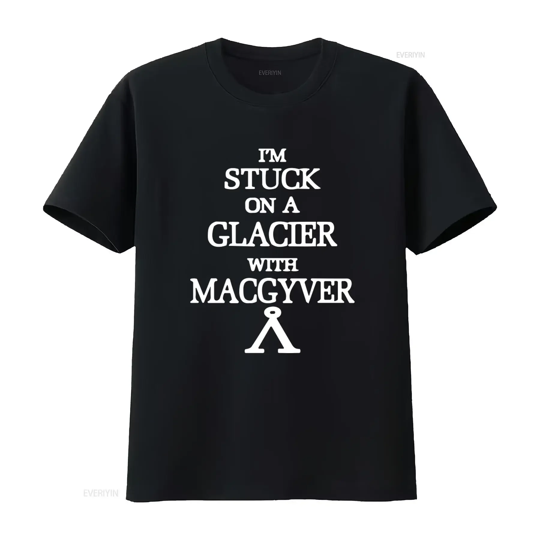 Camiseta Stuck On A Glacier inspirada em Stargate SG1 Macgyver, engraçada, vintage, lavada, casual, para uso diário.