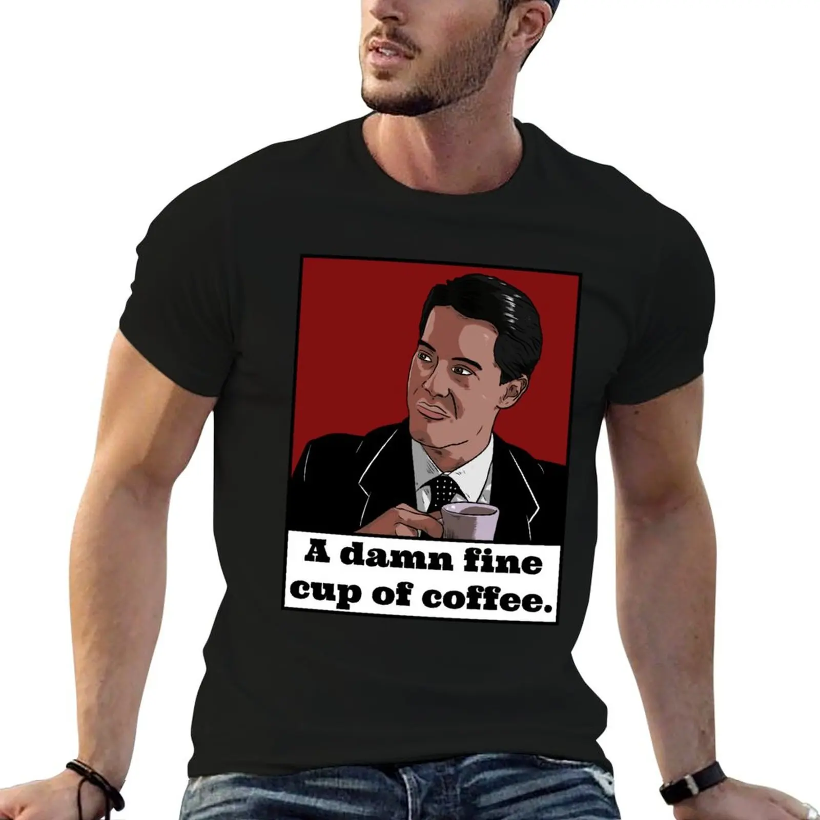 Twin Peaks - Agent Dale Cooper - Camiseta Coffee T-Shirt para homem, camiseta de algodão, camiseta masculina de designer
