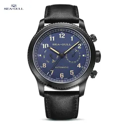 Seagull Men's Calendar Weekly Calendar Watch Fashion Multifunction Belt Sapphire Luminous Automatic Mechanical Watch Pilot Serie