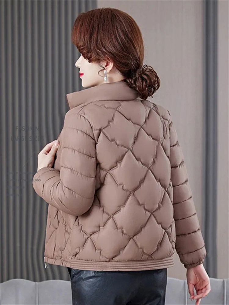 Women Clothing Short Parka XL-5XL Autumn Winter Thin Padded Jacket Simple Loose Female Warm Quilted Coat Chaquetas Para Mujeres