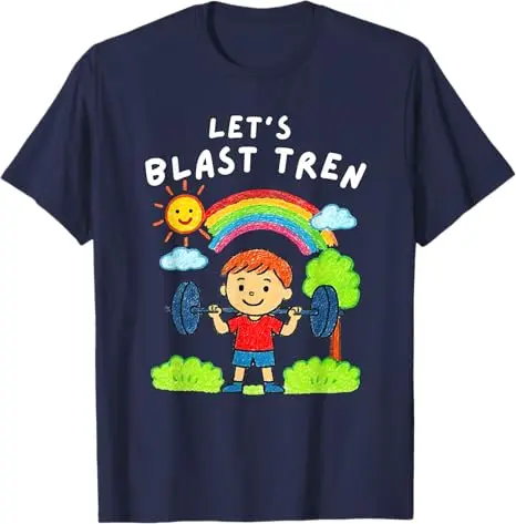 Let's Blast Train Funny Gym Workout T-Shirt, Y2k Chaotic Fitness Weightlifting Comic Graphic Apparel Herrenmode Bodybuilders – Detail 4