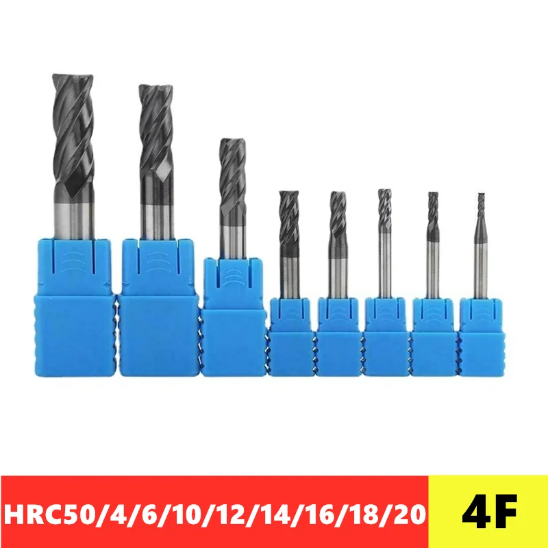 Milling Cutter HRC50 4 Flute Tungsten Steel Cutting Tool Endmills CNC high quality machine Milling tools