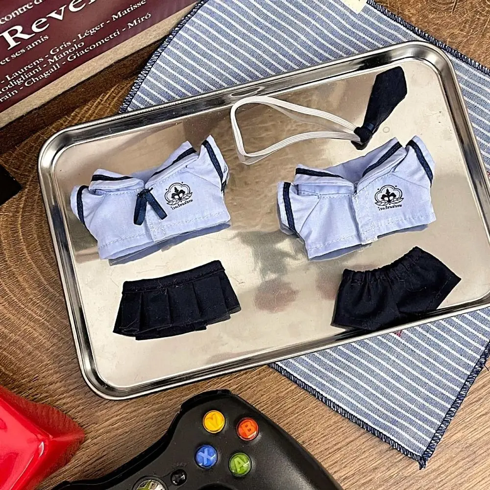 

10cm 20cm Doll Clothes Blue Mini School Suit Miniature School Uniform Changing Dress Game Cosplay Shirt Necktie Pants Set